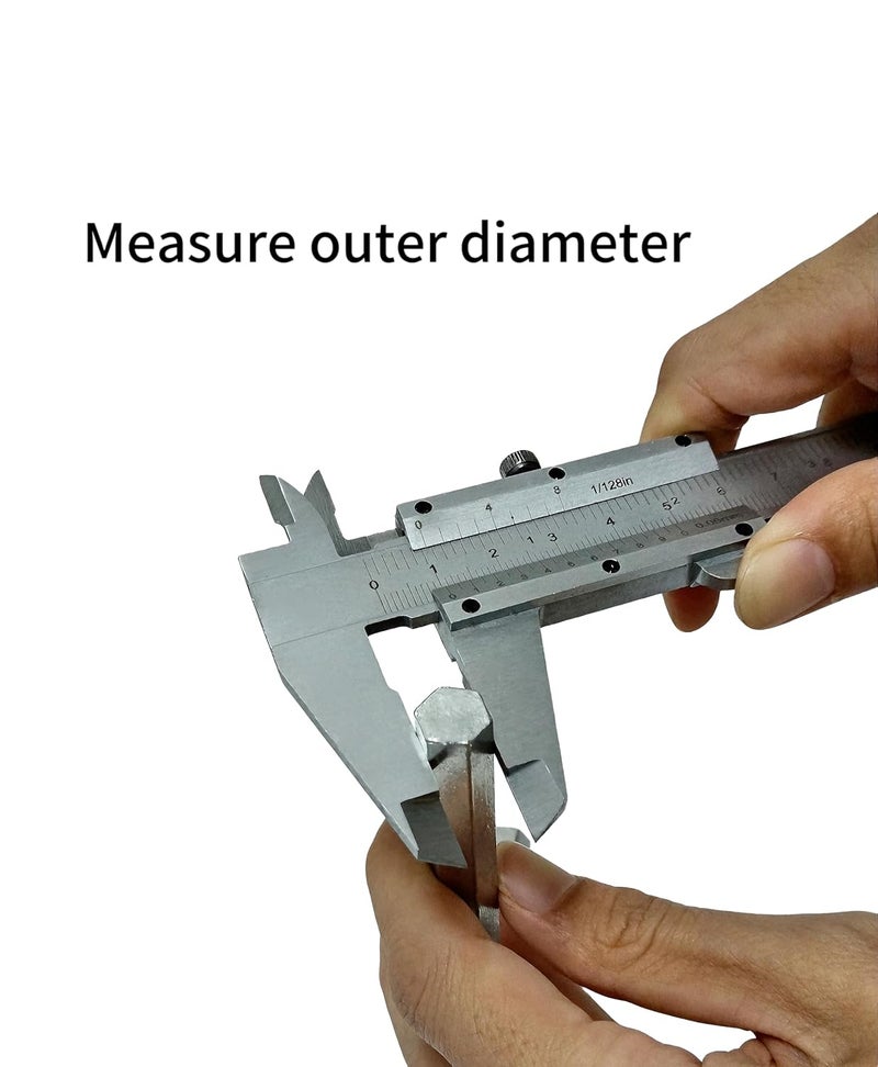 WF مقياس فرنييه قياسات مترية وبوصة مصنوعة من الفولاذ المقاوم للصدأ ميكرومتر كاليبرز أداة قياس 6 بوصة كاليبرز غير رقمية - Image 4